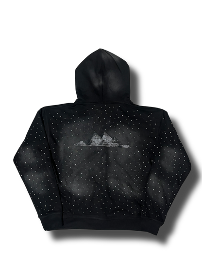 STONE BLACK BLINGED UP ZIP - Crimson Stars