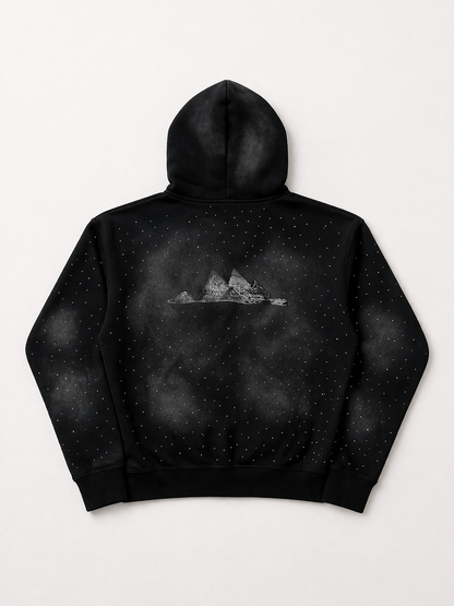 STONE BLACK BLINGED UP ZIP - Crimson Stars